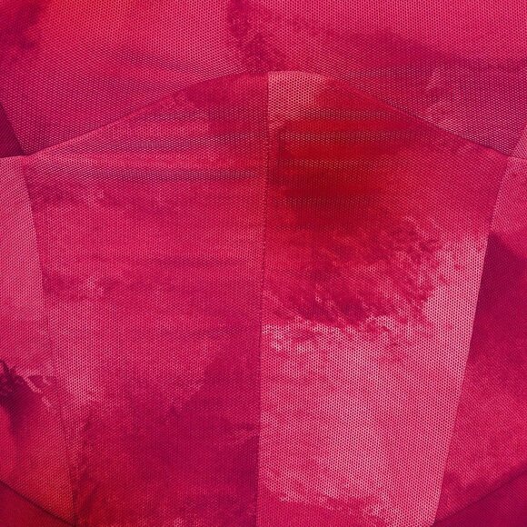 Hot Pink Sexy Women's Tie Dye Draped Ruffle Tube Dress - Picture 6 of 7